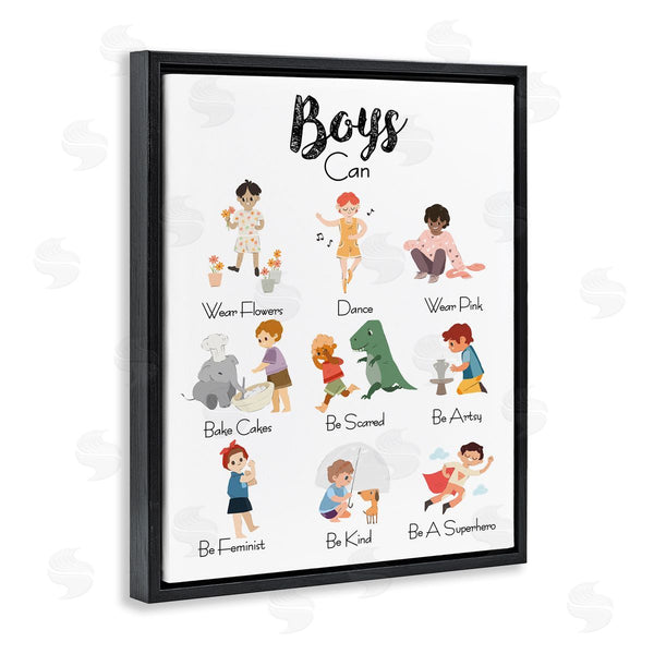 Stupell Industries Ziwei Li | Boys Can Phrase Inclusive Chart Of Fun Activities