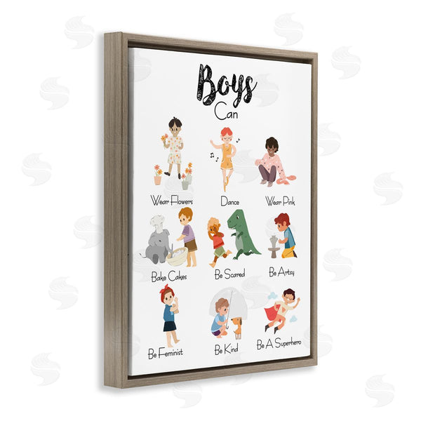 Stupell Industries Ziwei Li | Boys Can Phrase Inclusive Chart Of Fun Activities