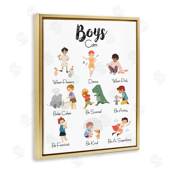 Stupell Industries Ziwei Li | Boys Can Phrase Inclusive Chart Of Fun Activities