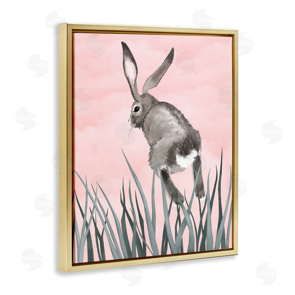 Stupell Industries Ziwei Li | Bunny Rabbit Jumping Grass