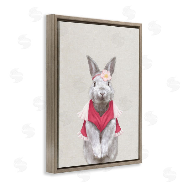 Stupell Industries Ziwei Li | Bunny Rabbit Pink Clothes