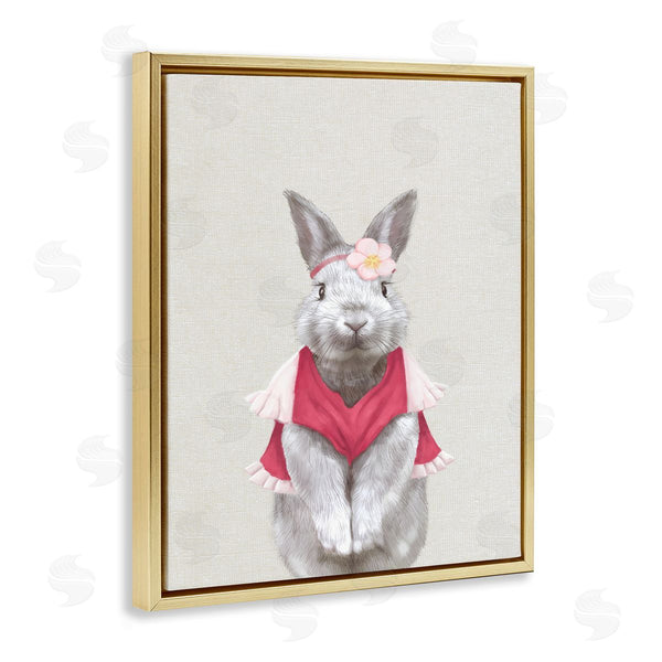Stupell Industries Ziwei Li | Bunny Rabbit Pink Clothes