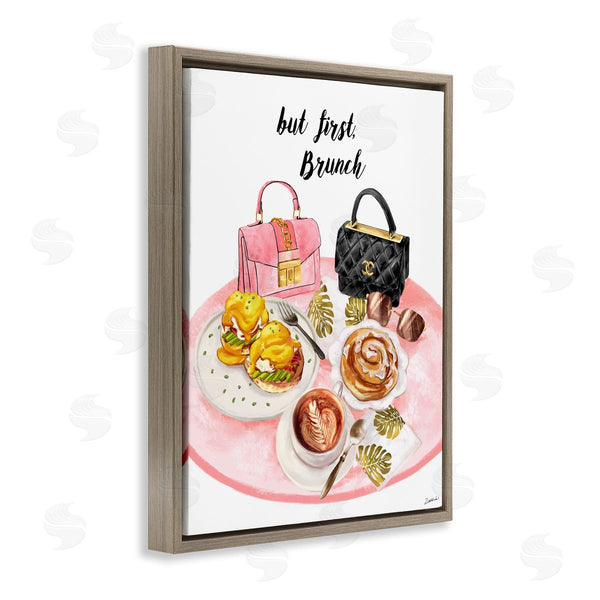 Stupell Industries Ziwei Li | But First Brunch Phrase Glam Breakfast Table