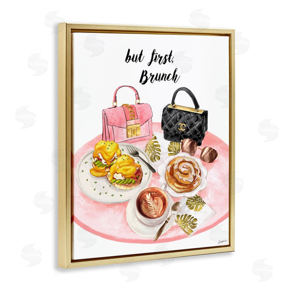 Stupell Industries Ziwei Li | But First Brunch Phrase Glam Breakfast Table