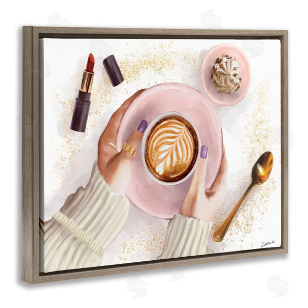 Stupell Industries Ziwei Li | Caf� Cappuccino Cup With Glam Fashion Lipstick