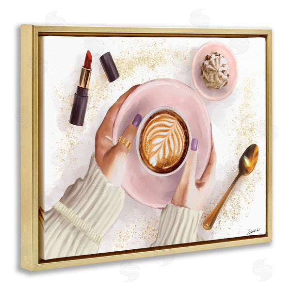 Stupell Industries Ziwei Li | Caf� Cappuccino Cup With Glam Fashion Lipstick