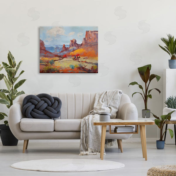 Stupell Industries Ziwei Li | Canyon Cowboys Painting Wall Art