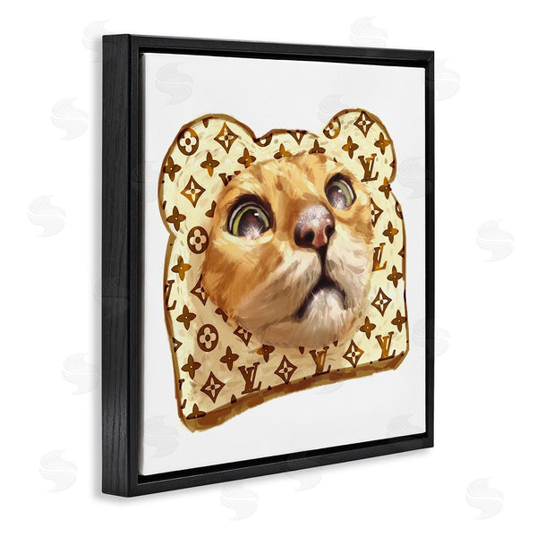 Stupell Industries Ziwei Li | Cat Face Bread Toast Glam Fashion Motif Pattern Wall Art