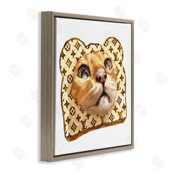 Stupell Industries Ziwei Li | Cat Face Bread Toast Glam Fashion Motif Pattern Wall Art