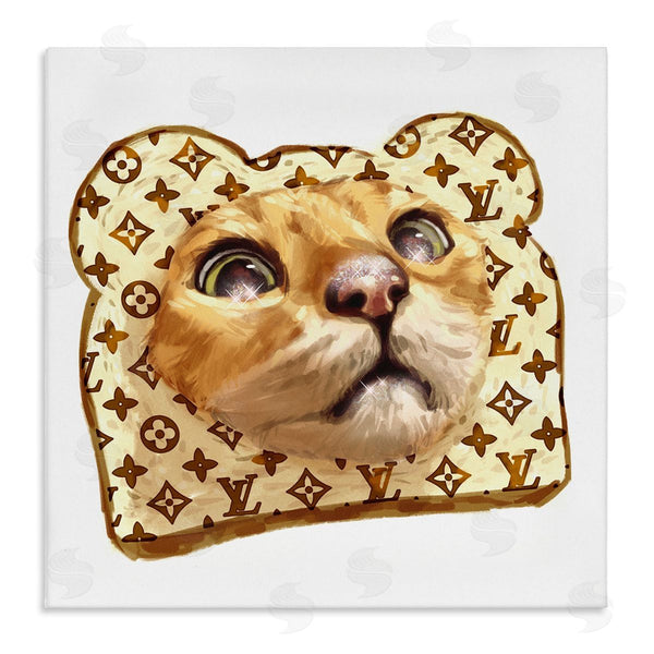stupell industries Ziwei Li | Cat Face Bread Toast Glam Fashion Motif Pattern Wall Art