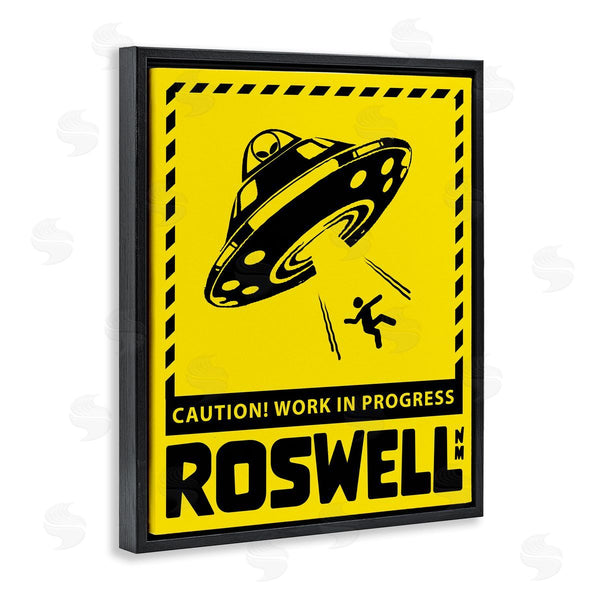 Stupell Industries Ziwei Li | Caution Roswell NM Alien UFO Wall Art