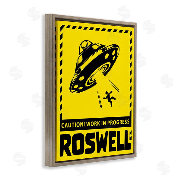 Stupell Industries Ziwei Li | Caution Roswell NM Alien UFO Wall Art