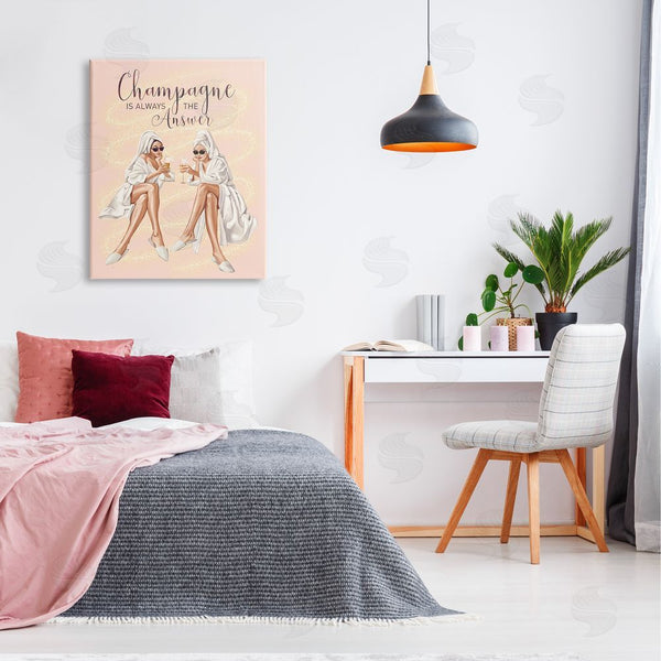 Stupell Industries Ziwei Li | Champagne Typography Quote Pink Glam Robes Cheers Wall Art
