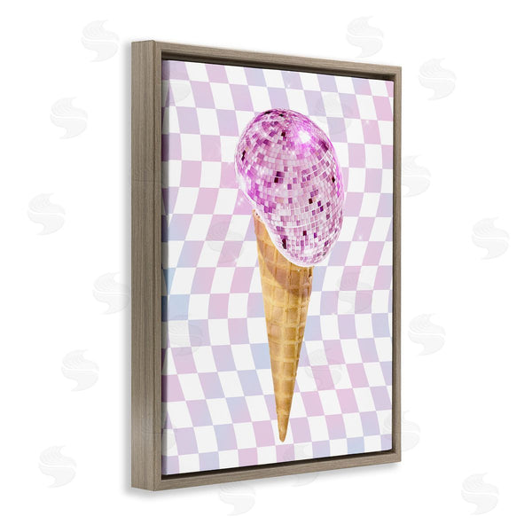 Stupell Industries Ziwei Li | Checkered Disco Ice Cream Wall Art