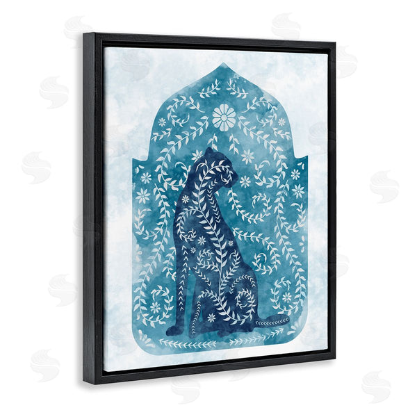 Stupell Industries Ziwei Li | Cheetah In Blue Arabesque Shape