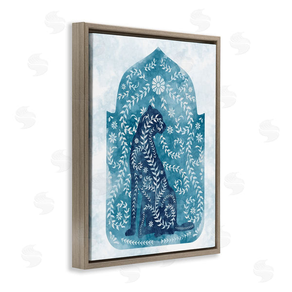 Stupell Industries Ziwei Li | Cheetah In Blue Arabesque Shape