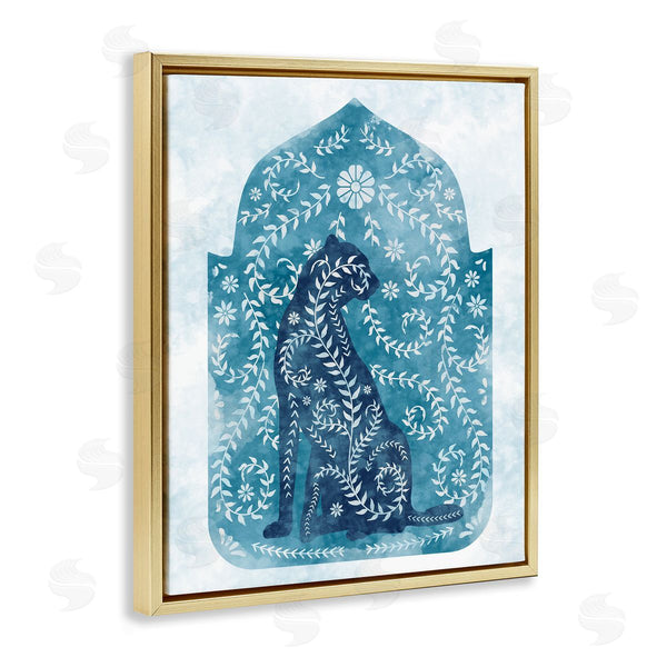 Stupell Industries Ziwei Li | Cheetah In Blue Arabesque Shape