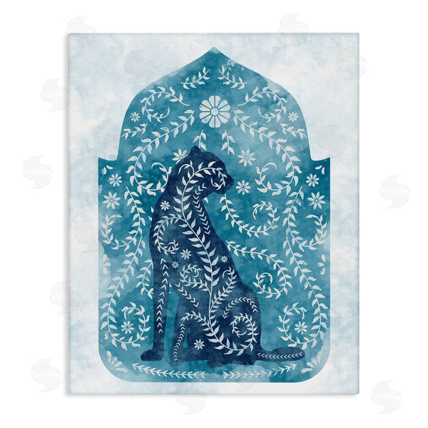 stupell industries Ziwei Li | Cheetah in Blue Arabesque Shape