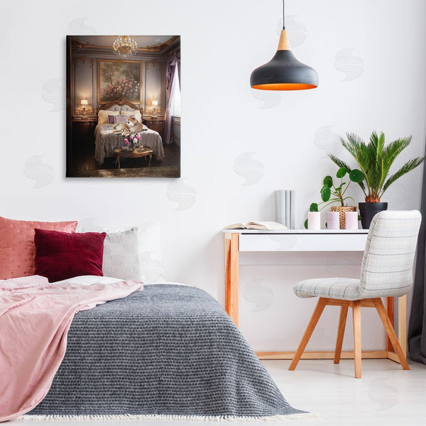 Stupell Industries Ziwei Li | Cheetah On Regal Bed Wall Art