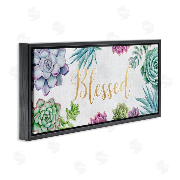 Stupell Industries Ziwei Li | Chic Blessed Expression Purple Succulent Greenery Wall Art