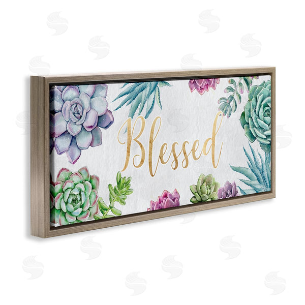 Stupell Industries Ziwei Li | Chic Blessed Expression Purple Succulent Greenery Wall Art