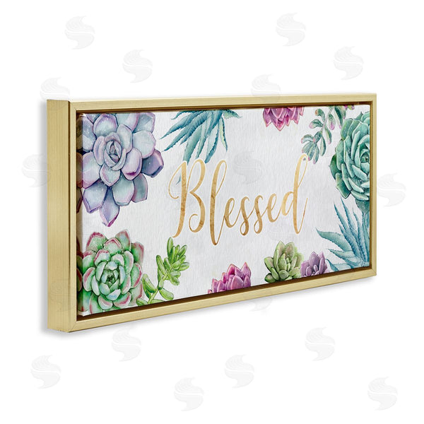 Stupell Industries Ziwei Li | Chic Blessed Expression Purple Succulent Greenery Wall Art