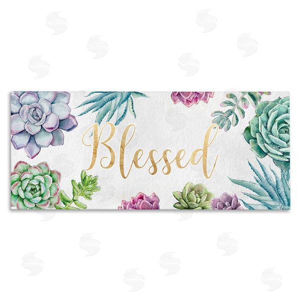 stupell industries Ziwei Li | Chic Blessed Expression Purple Succulent Greenery Wall Art