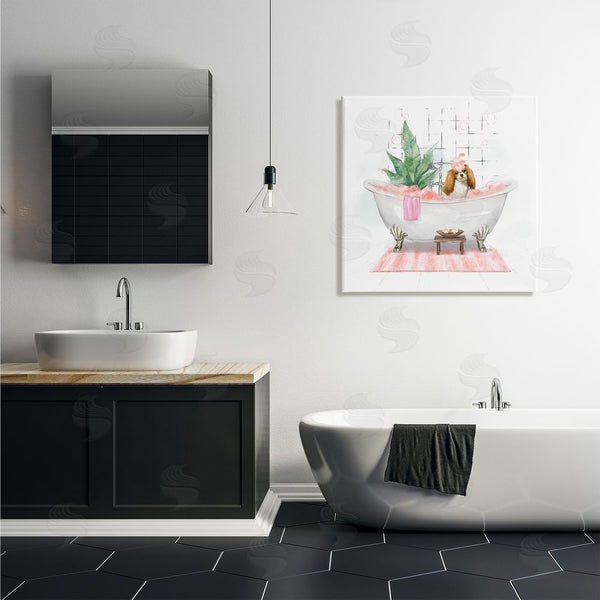 Stupell Industries Ziwei Li | Chic Cocker Spaniel Puppy In Pink Bubble Bath Wall Art