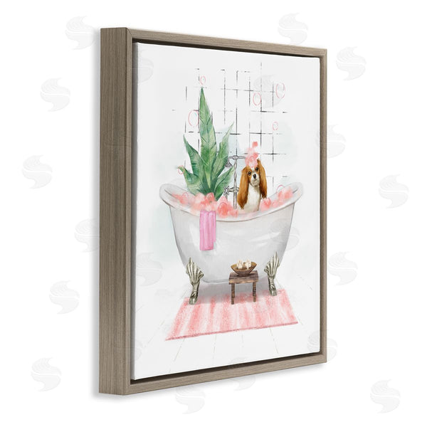 Stupell Industries Ziwei Li | Chic Cocker Spaniel Puppy In Pink Bubble Bath Wall Art