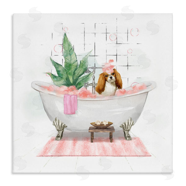 stupell industries Ziwei Li | Chic Cocker Spaniel Puppy in Pink Bubble Bath Wall Art
