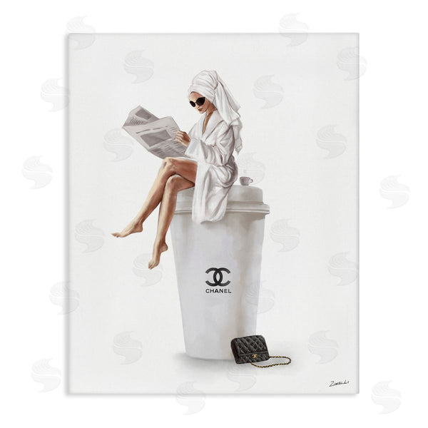 stupell industries Ziwei Li | Chic Fashion Coffee & Purse Female Wall Art