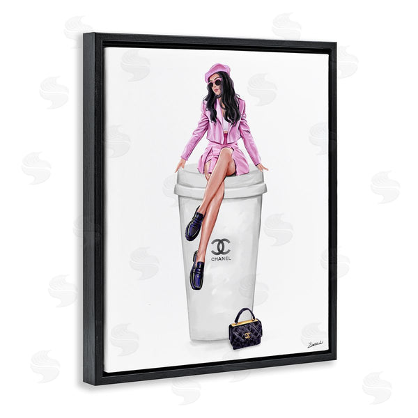 Stupell Industries Ziwei Li | Chic Fashionista Atop Coffee Wall Art