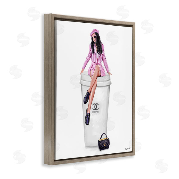 Stupell Industries Ziwei Li | Chic Fashionista Atop Coffee Wall Art