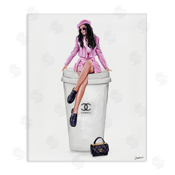 stupell industries Ziwei Li | Chic Fashionista Atop Coffee Wall Art