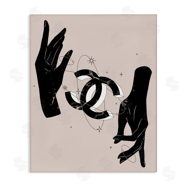 stupell industries Ziwei Li | Chic Hands Silhouette Surrounding Glam Fashion Emblem Wall Art