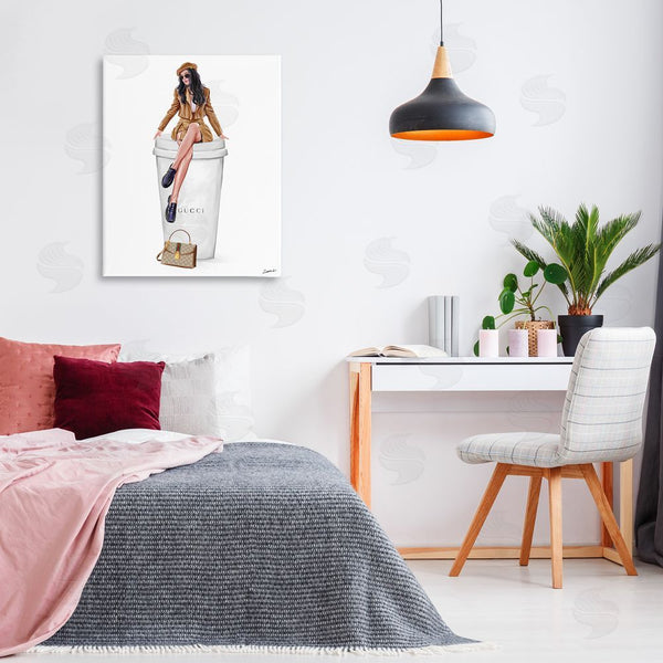 Stupell Industries Ziwei Li | Chic Lady On Coffee Cup Wall Art