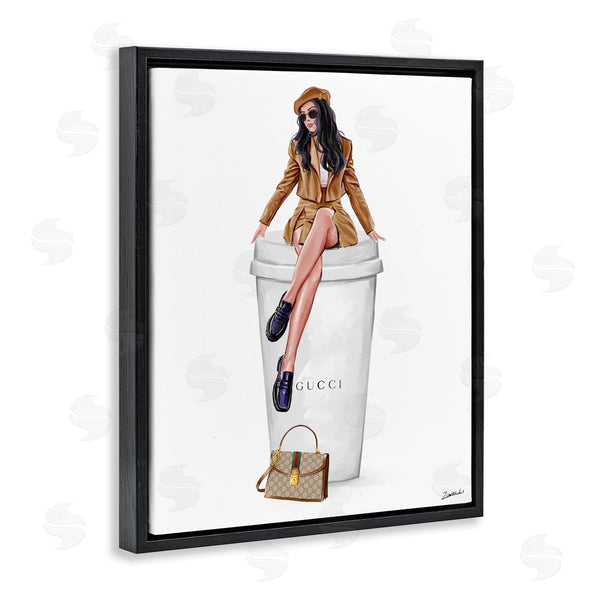 Stupell Industries Ziwei Li | Chic Lady On Coffee Cup Wall Art