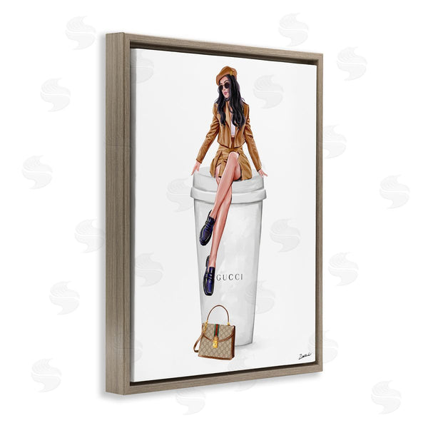 Stupell Industries Ziwei Li | Chic Lady On Coffee Cup Wall Art