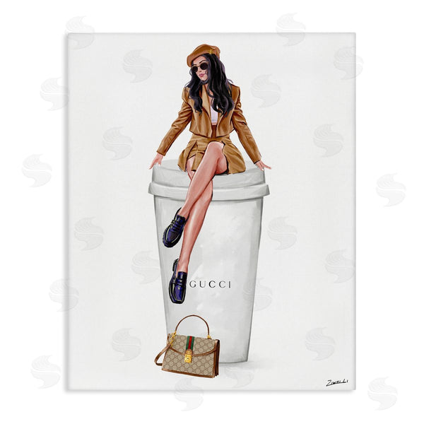 stupell industries Ziwei Li | Chic Lady on Coffee Cup Wall Art