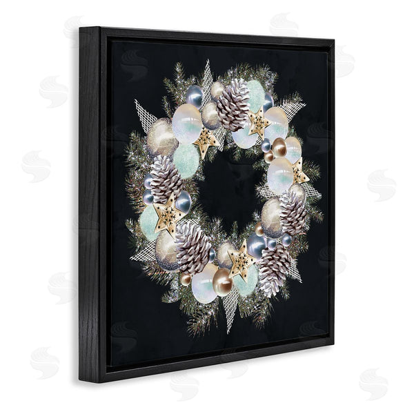 Stupell Industries Ziwei Li | Chic Winter Ornament Wreath Pinecone Glitz Wall Art