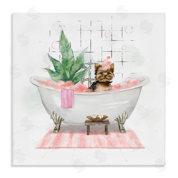 stupell industries Ziwei Li | Chic Yorkie Dog in Bubble Bath
