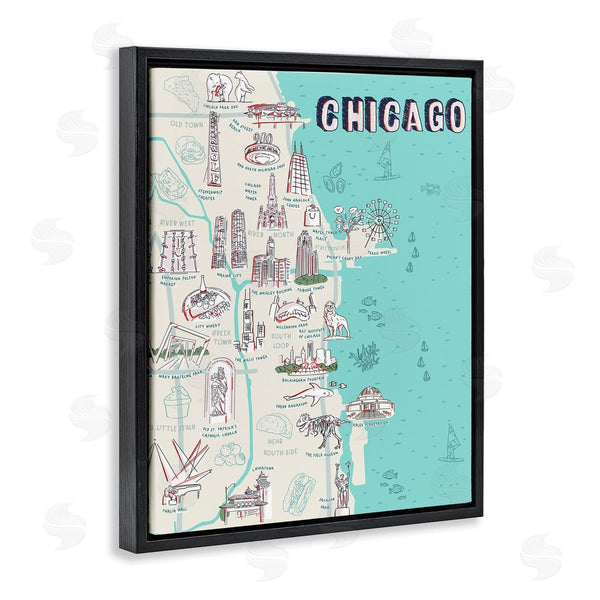 Stupell Industries Ziwei Li | Chicago Illinois Tourist Destinations Wall Art