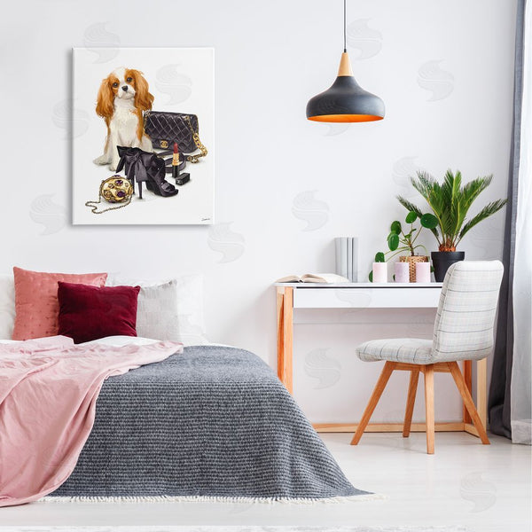 Stupell Industries Ziwei Li | Chick Black Fashion Accessories Stylish Glam Dog Wall Art