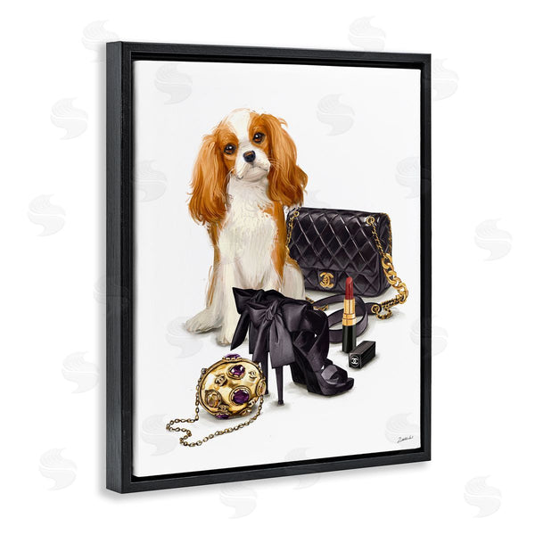 Stupell Industries Ziwei Li | Chick Black Fashion Accessories Stylish Glam Dog Wall Art
