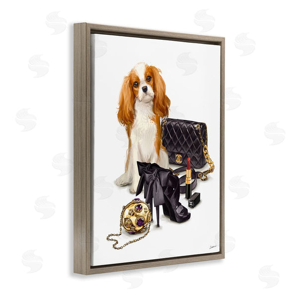 Stupell Industries Ziwei Li | Chick Black Fashion Accessories Stylish Glam Dog Wall Art