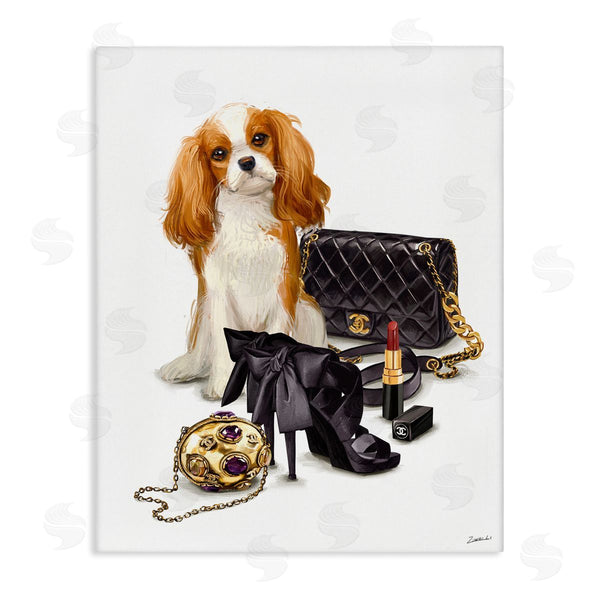 stupell industries Ziwei Li | Chick Black Fashion Accessories Stylish Glam Dog Wall Art