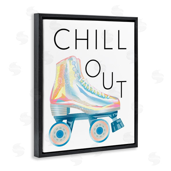 Stupell Industries Ziwei Li | Chill Out Sassy Phrase Disco Glam Roller Skates Wall Art