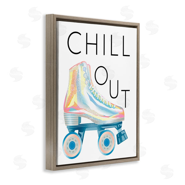 Stupell Industries Ziwei Li | Chill Out Sassy Phrase Disco Glam Roller Skates Wall Art