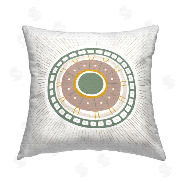 Stupell Industries Ziwei Li | Circular Green Medallion Pattern Printed Throw Pillow