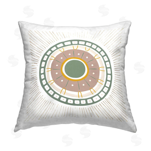 stupell industries Ziwei Li | Circular Green Medallion Pattern Printed Throw Pillow